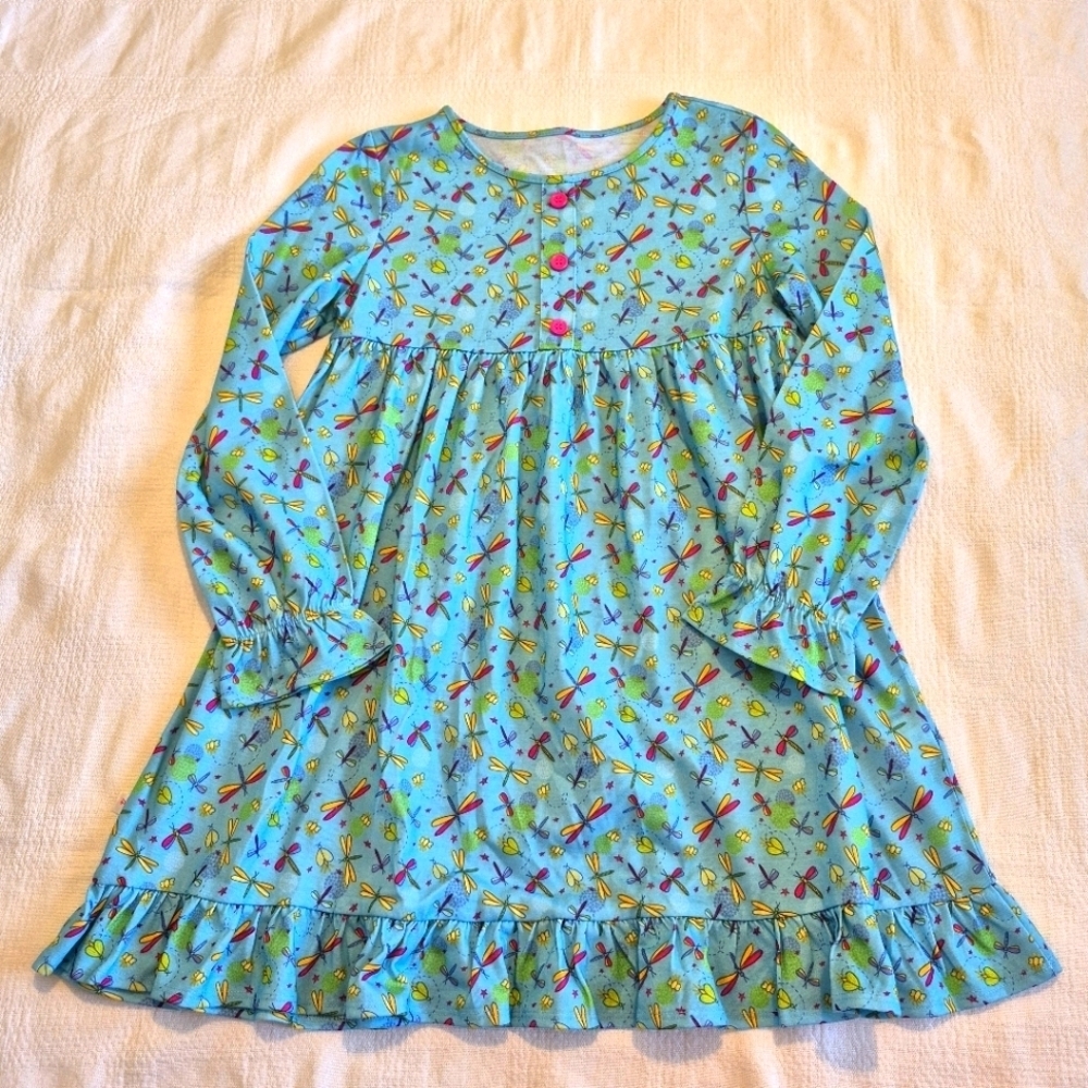 Wellie Wishers from American Girl, girls size 7 dragon fly long sleeve nightgown